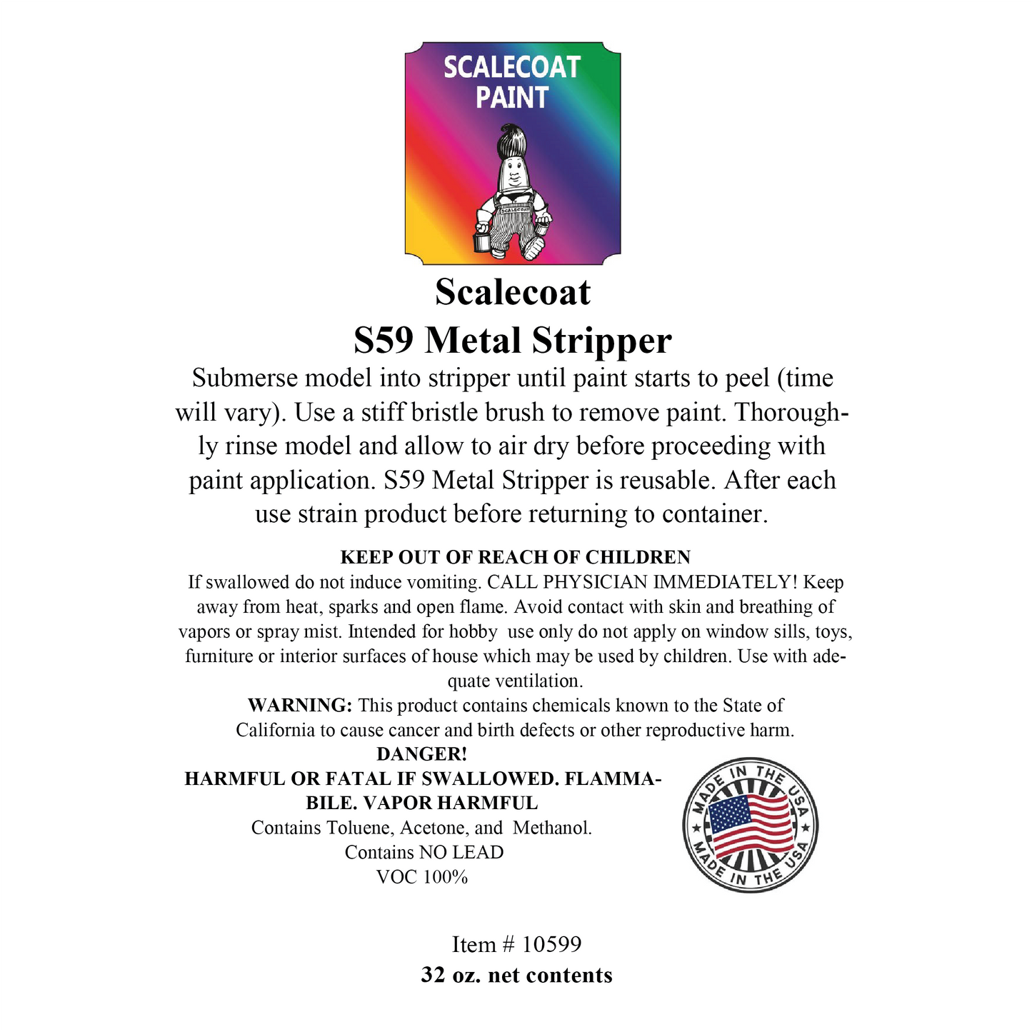 Scalecoat Metal Stripper Paint Remover 32oz Can | 10599